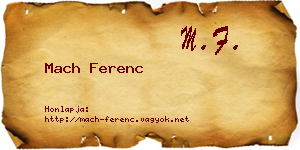 Mach Ferenc névjegykártya