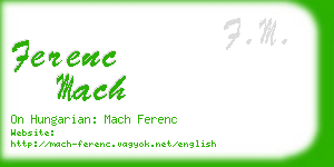 ferenc mach business card